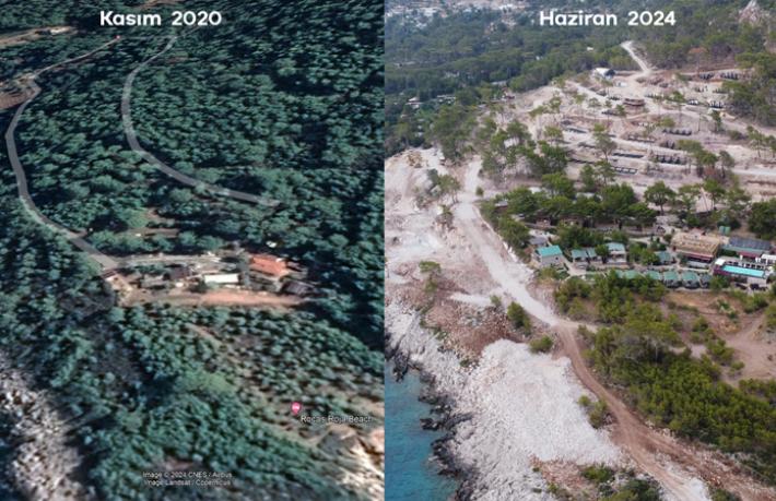 Fethiye'de TUI'nin ekolojik oteli için ağaçlar kesildi