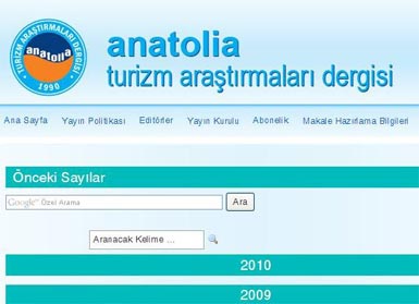 Anatolia'da yayımlanan makaleler, web ortamına taşındı...